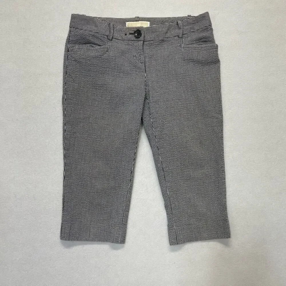 Michael Kors Cropped Pants black white stripes women’s Size 0 Petite